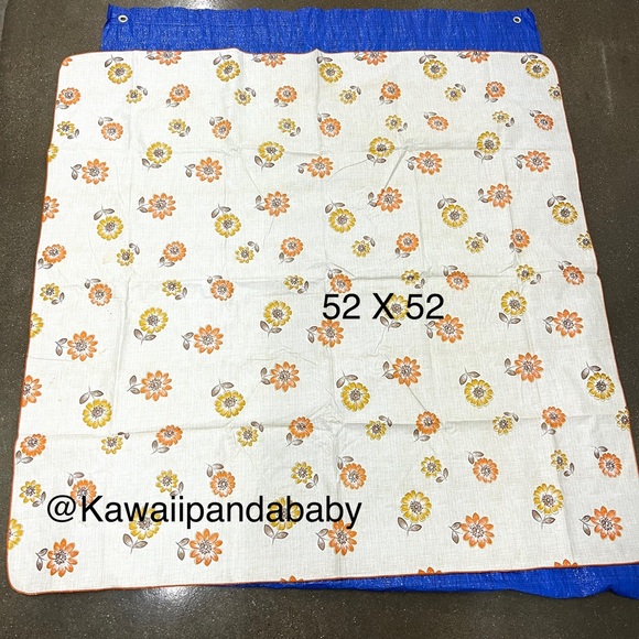 Rare Vintage 60s Retro Sunflower Print Flannel Back Square Tablecloth 52 X 52 - Picture 2 of 7